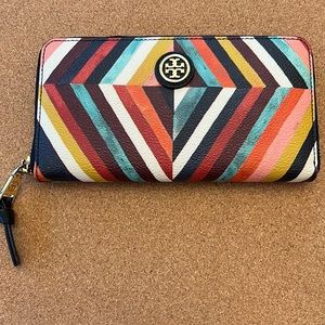 Tory Burch Wallet Colorful Geometric Pattern Accessories Clutch Designer